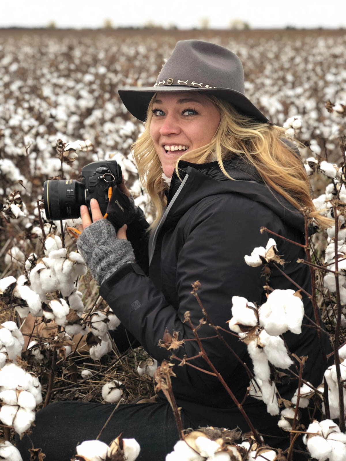 Dawn Heumann, Commercial Photographer in cotton field